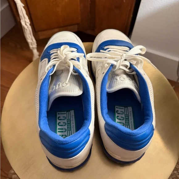 Gucci Men's White and Blue Sneakers